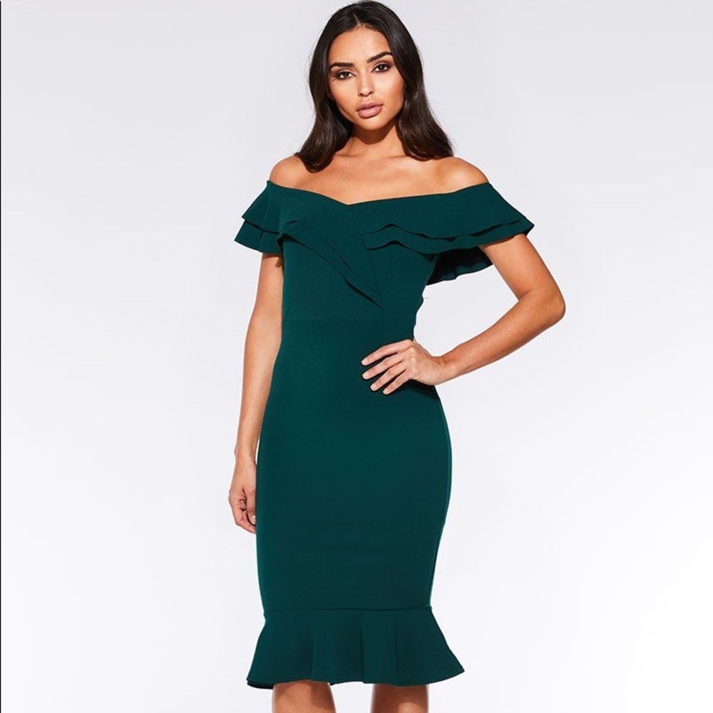 Emerald Green Midi Dress